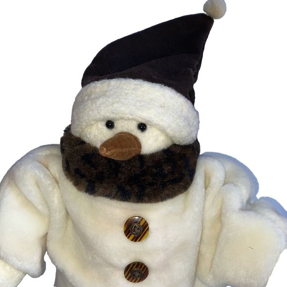 Woof and Poof Plush Fleece Christmas Snowman Musical VTG 1994 Handmade 20” - Picture 2 of 8